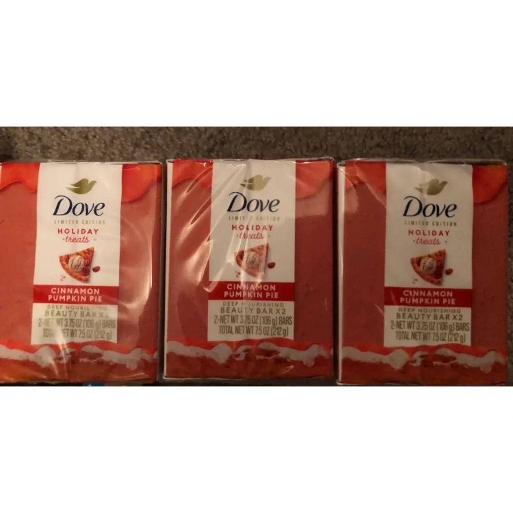 Dove Holiday Treats Limited Edition Bars of Soap - Set of 3 Cinnamon Pumpkin Pie